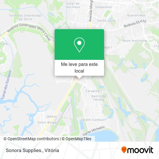 Sonora Supplies. mapa