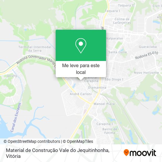 Material de Construção Vale do Jequitinhonha mapa