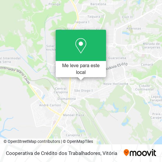 Cooperativa de Crédito dos Trabalhadores mapa