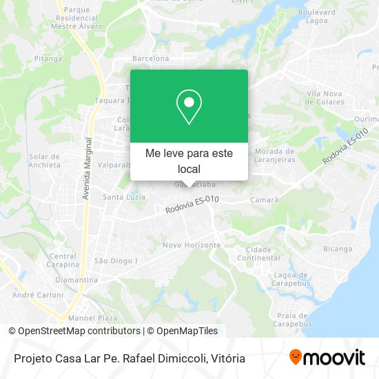 Projeto Casa Lar Pe. Rafael Dimiccoli mapa