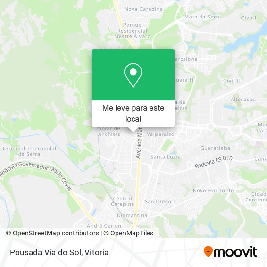 Pousada Via do Sol mapa