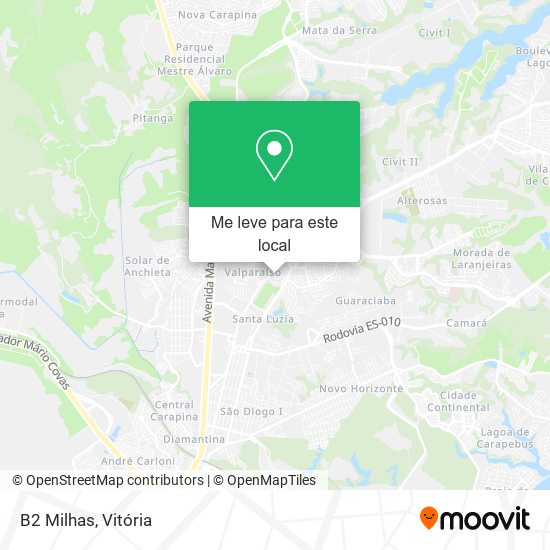 B2 Milhas mapa