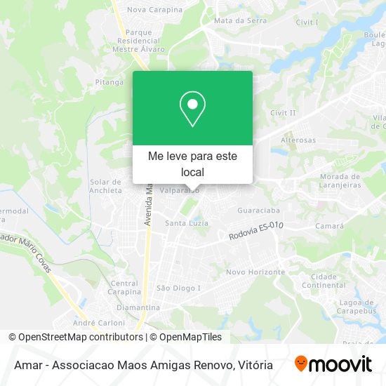 Amar - Associacao Maos Amigas Renovo mapa