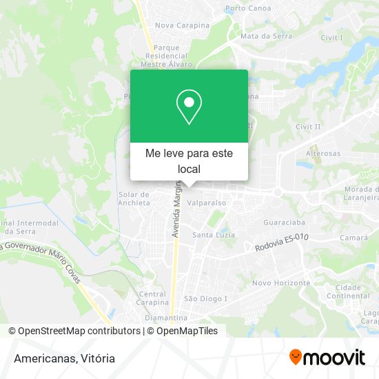 Americanas mapa