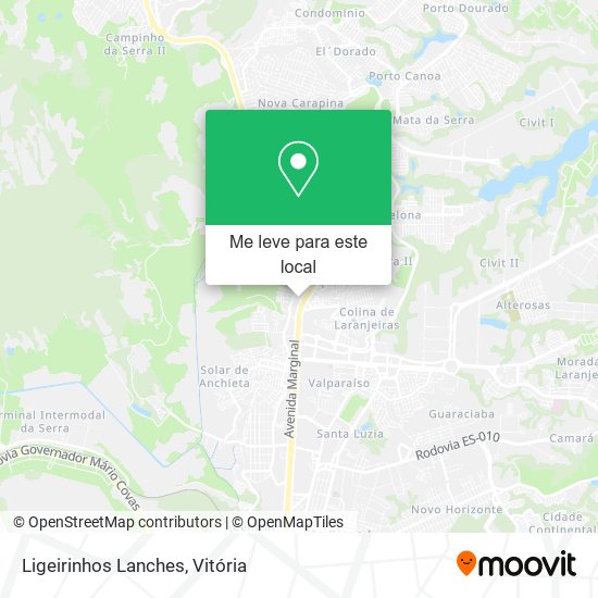 Ligeirinhos Lanches mapa