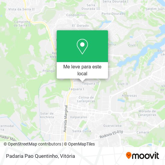Padaria Pao Quentinho mapa