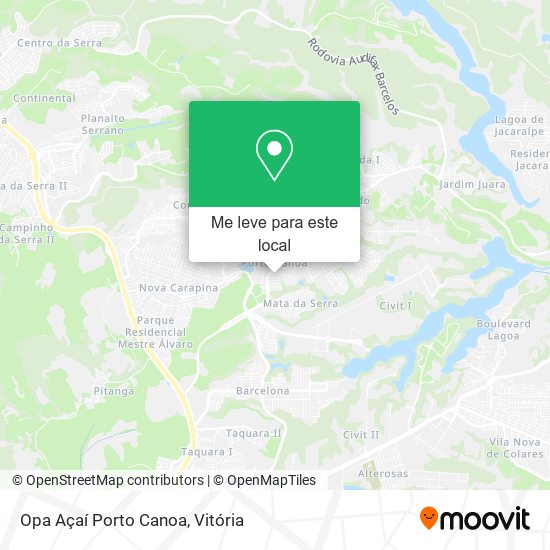 Opa Açaí Porto Canoa mapa