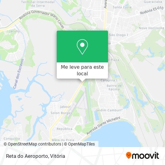 Reta do Aeroporto mapa