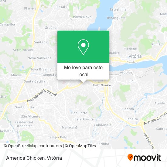 America Chicken mapa