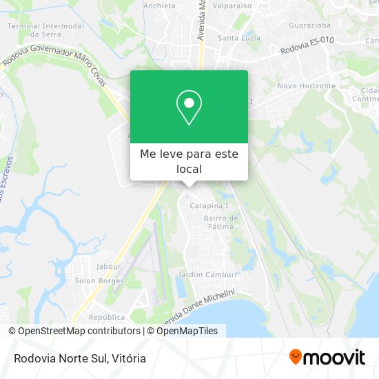 Rodovia Norte Sul mapa