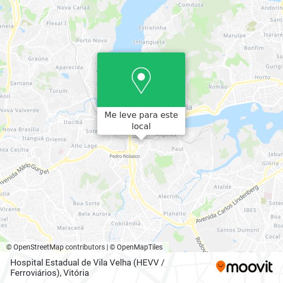 Hospital Estadual de  Vila Velha (HEVV / Ferroviários) mapa