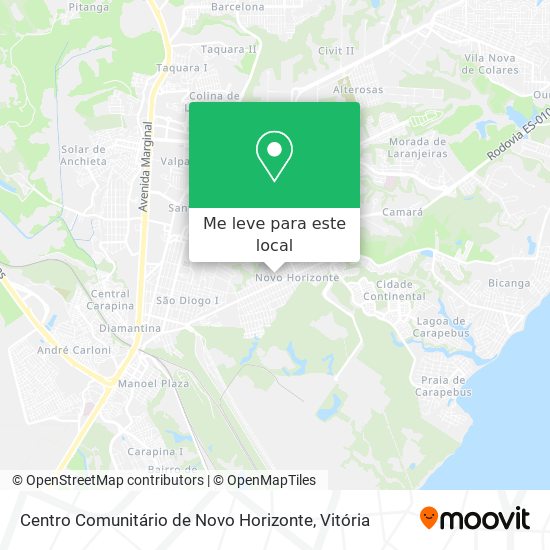 Centro Comunitário de Novo Horizonte mapa