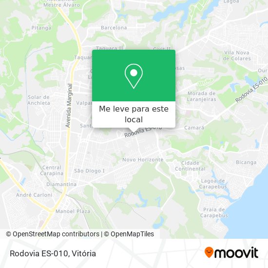 Rodovia ES-010 mapa