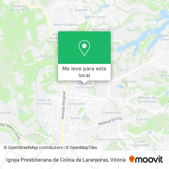 Igreja Presbiteriana de Colina de Laranjeiras mapa