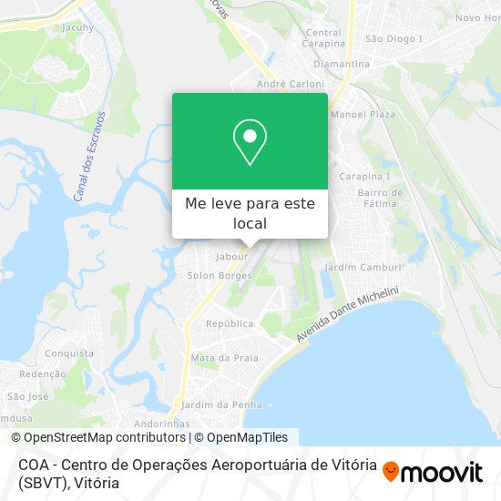 COA - Centro de Operações Aeroportuária de Vitória (SBVT) mapa