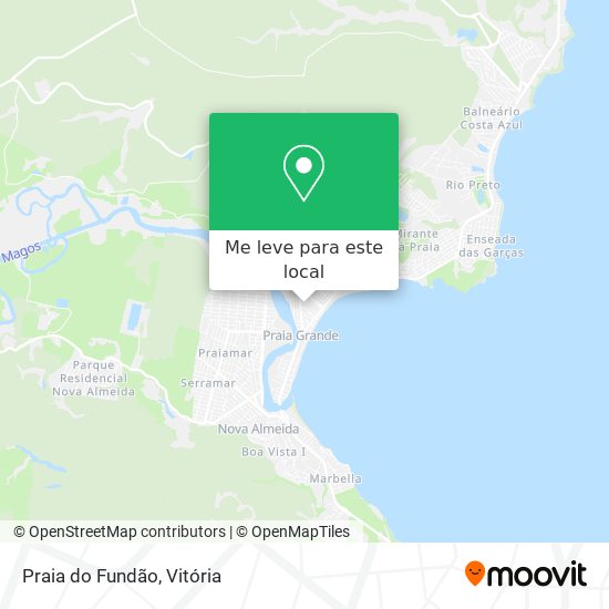 Praia do Fundão mapa