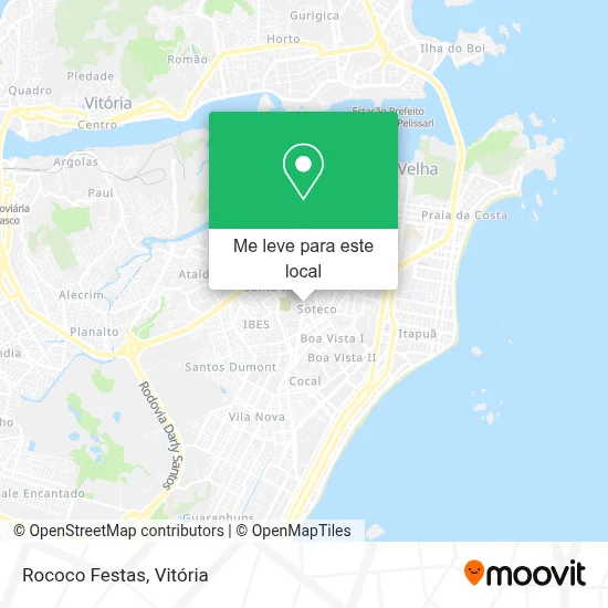 Rococo Festas mapa