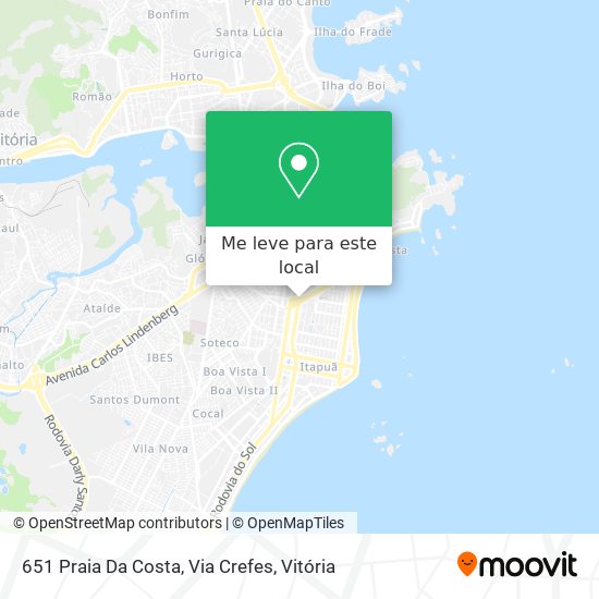 651 Praia Da Costa, Via Crefes mapa