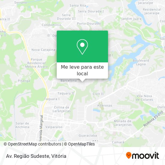 Av. Região Sudeste mapa