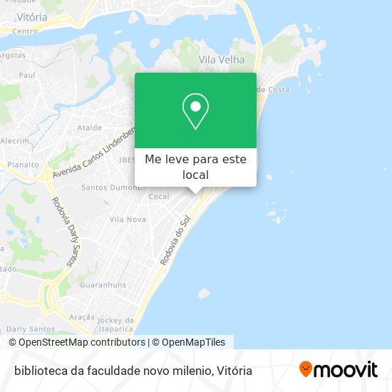 biblioteca da faculdade novo milenio mapa