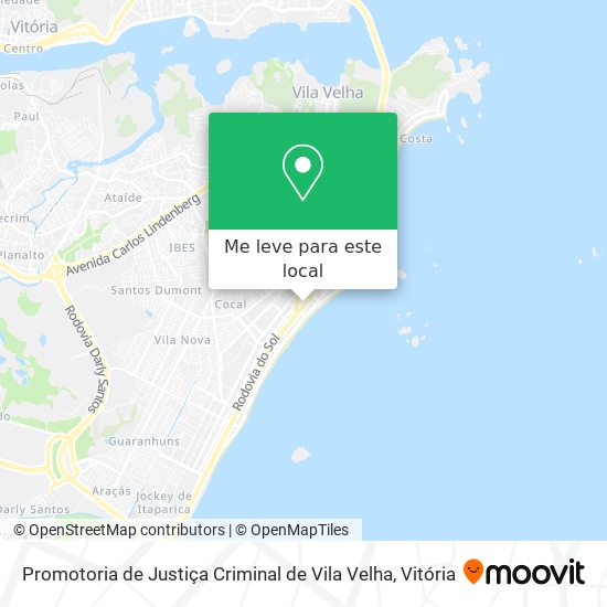 Promotoria de Justiça Criminal de Vila Velha mapa