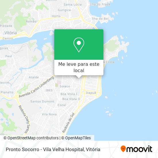 Pronto Socorro - Vila Velha Hospital mapa