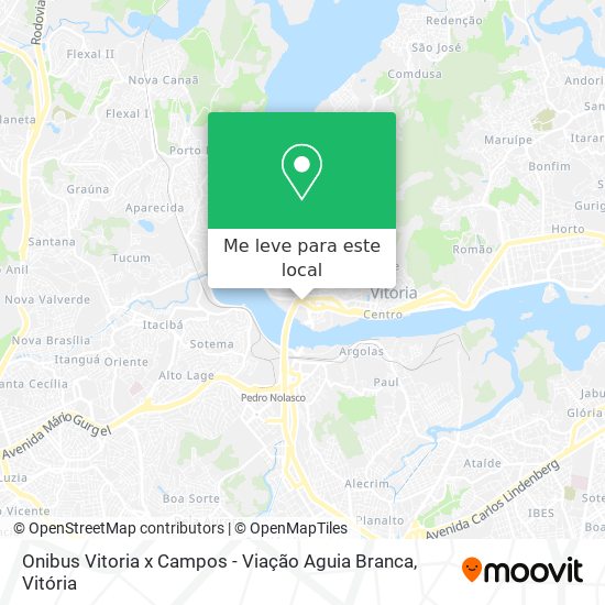 Onibus Vitoria x Campos - Viação Aguia Branca mapa