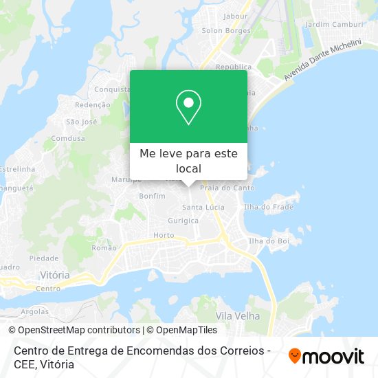 Centro de Entrega de Encomendas dos Correios - CEE mapa