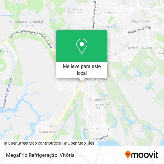 MegaFrio Refrigeração mapa