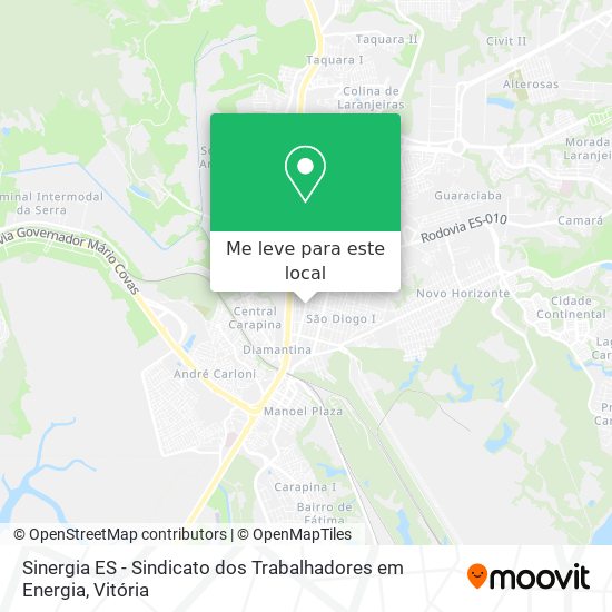 Sinergia ES - Sindicato dos Trabalhadores em Energia mapa