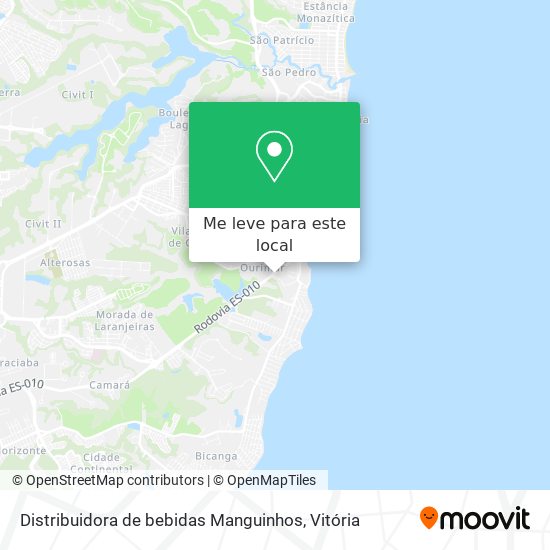 Distribuidora de bebidas Manguinhos mapa