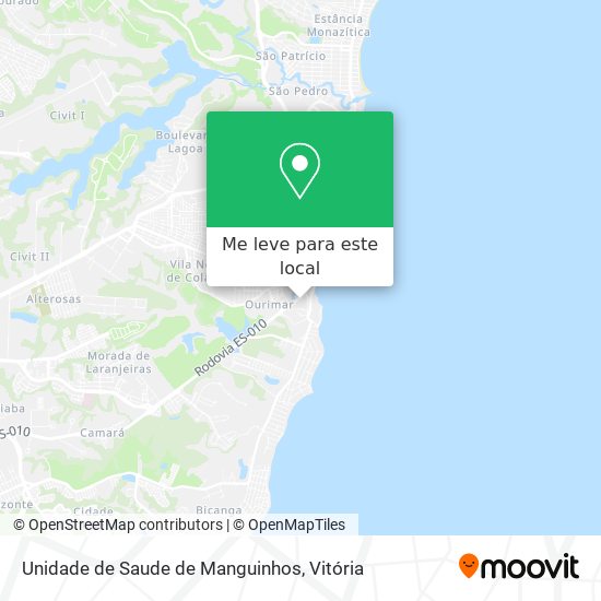 Unidade de Saude de Manguinhos mapa