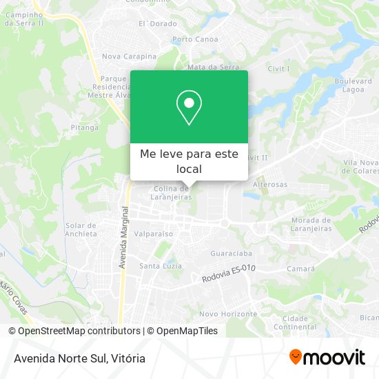 Avenida Norte Sul mapa
