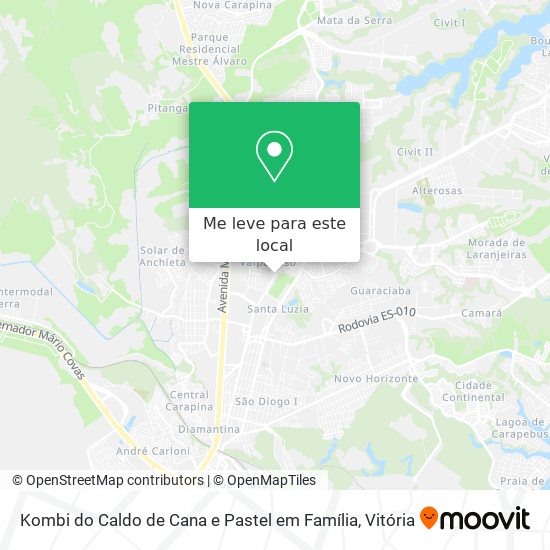 Kombi do Caldo de Cana e Pastel em Família mapa