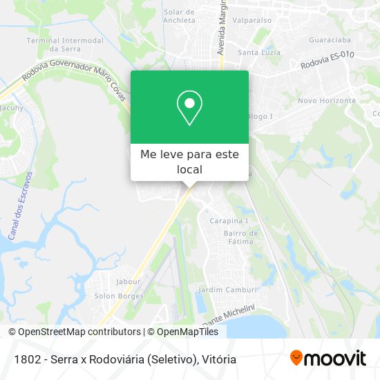1802 - Serra x Rodoviária (Seletivo) mapa