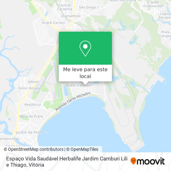Espaço Vida Saudável Herbalife Jardim Camburi Lili e Thiago mapa