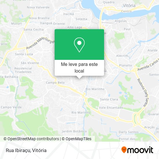 Rua Ibiraçu mapa