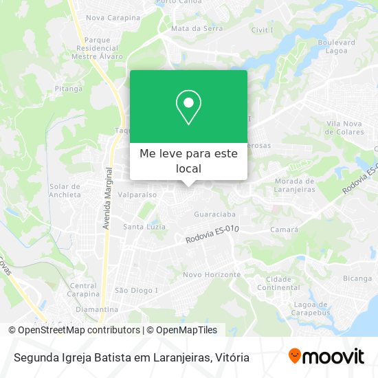Segunda Igreja Batista em Laranjeiras mapa