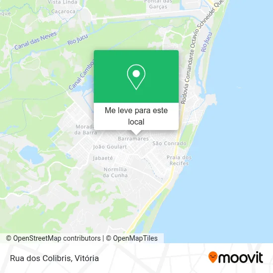Rua dos Colibris mapa