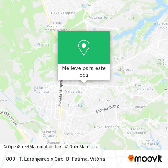 800 - T. Laranjeiras x Circ. B. Fátima mapa