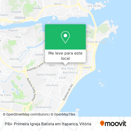 Pibi- Primeira Igreja Batista em Itaparica mapa