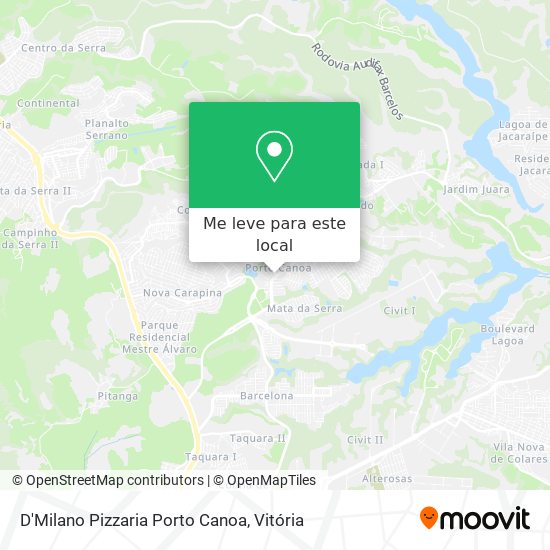 D'Milano Pizzaria Porto Canoa mapa