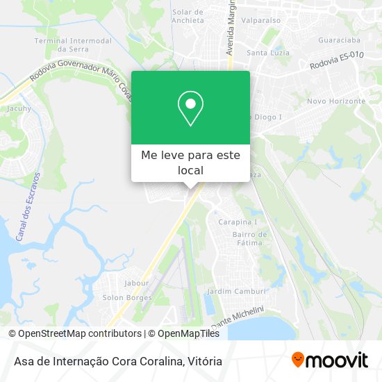 Asa de Internação Cora Coralina mapa