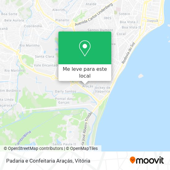 Padaria e Confeitaria Araçás mapa