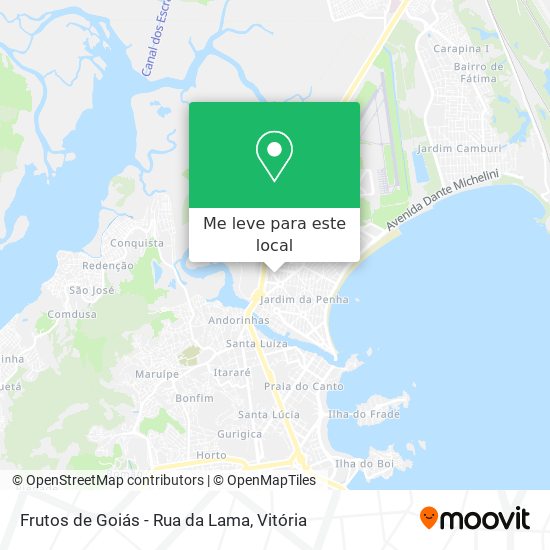 Frutos de Goiás - Rua da Lama mapa