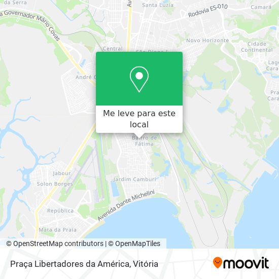Praça Libertadores da América mapa