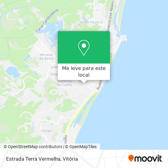Estrada Terra Vermelha mapa