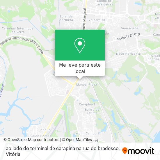 ao lado do terminal de carapina na rua do bradesco mapa
