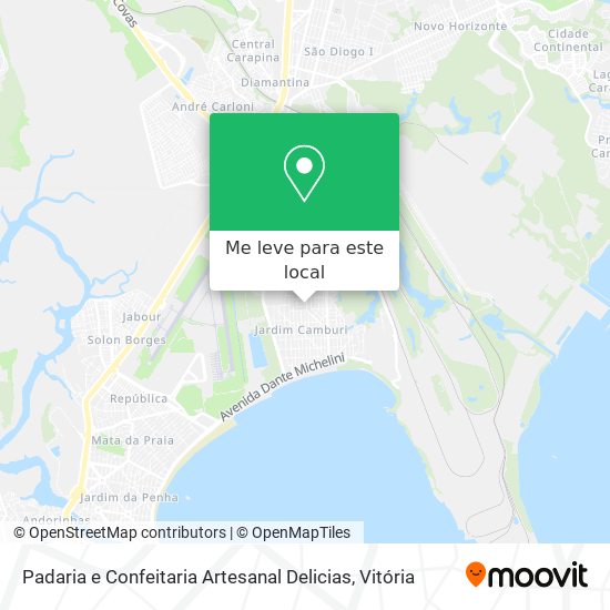 Padaria e Confeitaria Artesanal Delicias mapa