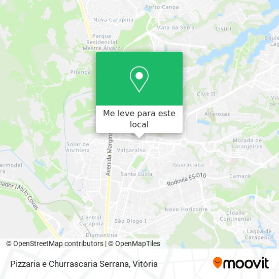 Pizzaria e Churrascaria Serrana mapa